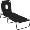 Outsunny Bain de Soleil Pliable transat inclinable 4 Positions Chaise ...