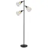 HOMCOM Lampadaire design industriel 3 ampoules max. 40 w abat-jour cage métal noir