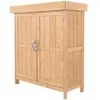 Outsunny Armoire de jardin sur pied 2 portes étagère toit bitumé relevable