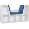 HOMCOM - bibliothèque - Panneaux de particules - 102x30x61cm - Bleu