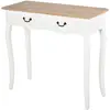 HOMCOM Console style table de drapier shabby chic 2 tiroirs blanc