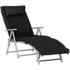 Outsunny - chaise longue - Métal - 137x63.5x100.5cm - Noir