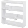 Bibliothèque étagère HOMCOM - Meuble de rangement contemporain - Blanc - 4 niveaux - 90L x 24l x 91H cm