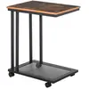 HOMCOM - desserte - Bois - 51x36x65cm - Boisé avec veinage bois, noir