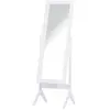 HOMCOM Miroir à pied inclinaison réglable dim. 47L x 46l x 148H cm MDF blanc