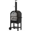 Outsunny Four à pizza extérieur au charbon de bois acier au carbone noir gris