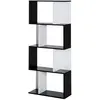 Bibliothèque étagère HOMCOM contemporaine en S 4 étagères 60x24x148cm noir et blanc