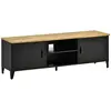 HOMCOM Meuble TV banc TV design industriel - 2 placards, 2 niches, 2 p...