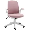 VINSETTO Chaise de bureau accoudoirs relevables support lombaires tissu rose