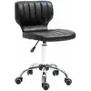 HOMCOM Tabouret de massage réglable pivotant métal chromé matelassé noir