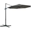 Parasol déporté octogonal inclinable rotatif 360° - OUTSUNNY - Acier - Gris