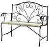 Outsunny Banc de Jardin 2 Places Style néo-rétro Fer forgé Lignes fuse...