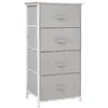 Chiffonnier HOMCOM - Meuble de Rangement 4 tiroirs - Gris et Blanc - S...
