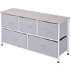 HOMCOM Commode meuble de rangement dim. 100L x 30l x 54H cm 5 tiroirs ...