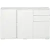 Commode buffet HOMCOM - 2 tiroirs coulissants - 3 portes - étagère rég...