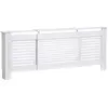 HOMCOM Cache-radiateur design contemporain longueur extensible 145-209,5 x 20,5 x 82,5 cm MDF blanc