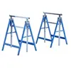 HOMCOM Lot de 2 tréteaux pliables télescopiques hauteur réglable 80-130 cm bleu