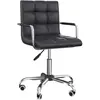 HOMCOM Chaise de bureau revêtement synthétique capitonné noir