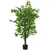 HOMCOM Plante artificielle ficus H.1,35 m tronc branches liane lichen pot