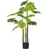 HOMCOM Plante artificielle monstera H.1,2 m tronc branches lichen pot inclus