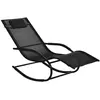 Chaise longue à bascule - OUTSUNNY - contemporain - métal - noir