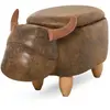 HOMCOM - Tabouret La Vache - Suède - 62x35x36cm - Marron