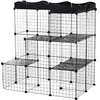 PawHut Cage parc enclos pour petits animaux chats visons modulable 3 n...