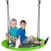 Balançoire nid d'oiseau ronde Ø 110 cm - OUTSUNNY - métal époxy et Oxf...