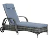 Transat bain de soleil grand confort - Outsunny - Gris - Inclinaison r...