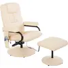 HOMCOM Fauteuil de massage relax inclinable repose-pied synthétique beige