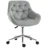 VINSETTO Chaise de bureau design Chesterfield effet capitonné hauteur réglable pivotant 360° piètement chromé velours gris