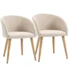 HOMCOM Chaises de Visiteur scandinave Lot de 2 chaises Pieds inclinés ...