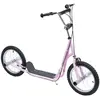 HOMCOM Trottinette patinette Grandes Roues pneumatiques Ø 41 cm avec pegs Rose