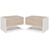 HOMCOM Lot de 2 tables de chevet murales aspect chêne clair blanc