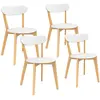 IDMARKET Chaises scandinaves bicolores blanc et bois