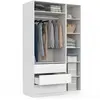ID MARKET Dressing modulable taylor 120 x 55 x 200 cm 2 modules avec penderie + étagères + tiroirs blanc
