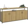 ID MARKET Buffet 160 cm detroit 4 portes bois et noir design industriel