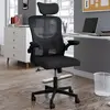 IDMARKET Chaise de bureau ergonomique noire avec roulettes