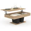 IDMarket Table Basse Plateau Relevable Rectangulaire Eliad Bois Et Noir