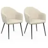 IDMarket Chaises de salle à manger design en velours gaufré beige