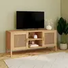 IDMARKET Meuble TV 110 cm EDHEN 2 portes avec cannage