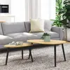 IDMARKET Lot de 2 tables basses gigognes GAIA bois et pieds noirs scandinave