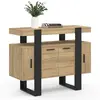 Buffet 100 cm phoenix 4 portes bois et noir