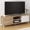 IDMarket Meuble TV 140 cm EASY montage sans outils 2 portes coulissant...