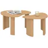 Lot de 2 tables basses gigognes coline 70-50 bois façon hêtre