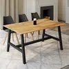 IDMARKET Table À Manger Rectangle Madeleine 6 Personnes Bois Et Métal 160 Cm