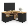 IDMarket Meuble Tv 90 X 90 Cm D'angle Baltazar Façon Hêtre Et Noir