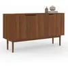 IDMARKET Buffet vintage 140 cm viggo 3 portes effet noyer