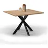 Table basse carrée alix pied araignée 70 cm bois et noir