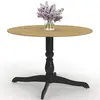 Table à manger ronde 4-6 personnes 110cm bois façon hêtre et noir